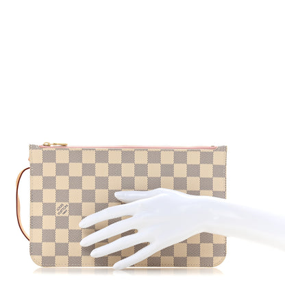 Louis Vuitton Damier Azur Neverfull MM GM Pochette Rose Ballerine 2 of 11