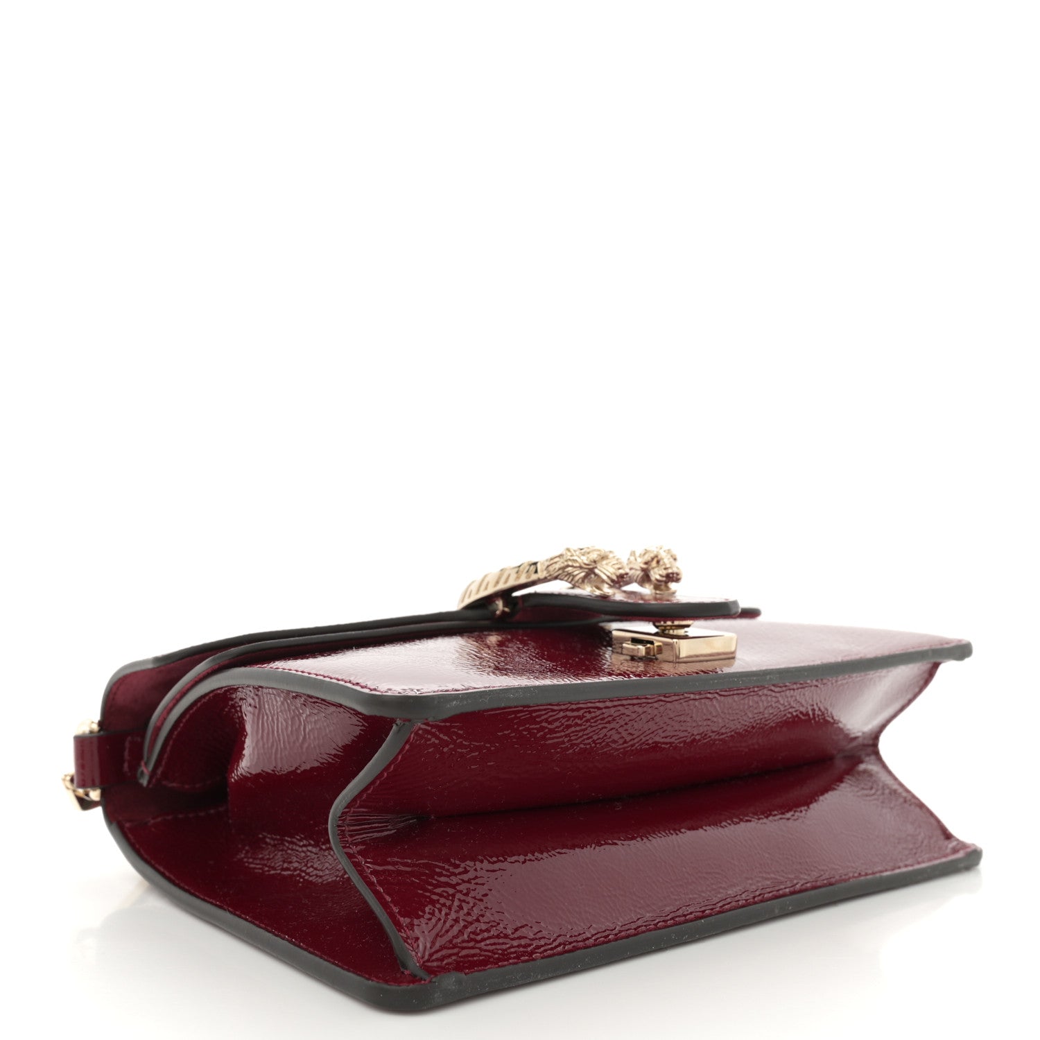 Gucci Crinkled Patent Small Dionysus Top Handle Bag Rosso Ancora Red 4 of 9