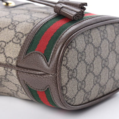 Gucci GG Supreme Monogram Web Mini Ophidia Bucket Bag Brown 8 of 9
