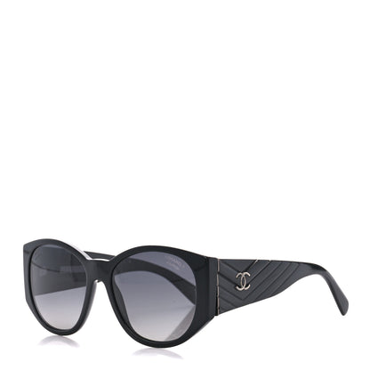 Chanel Acetate Polarized Oval Sunglasses 5411-A Black 1 of 8