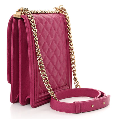 Chanel Caviar Quilted North South Boy Flap Fuchsia 3 of 11