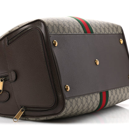 Gucci GG Supreme Monogram Textured Dollar Calfskin Web Large Savoy Bowling Bag Beige Ebony New Acero 8 of 9
