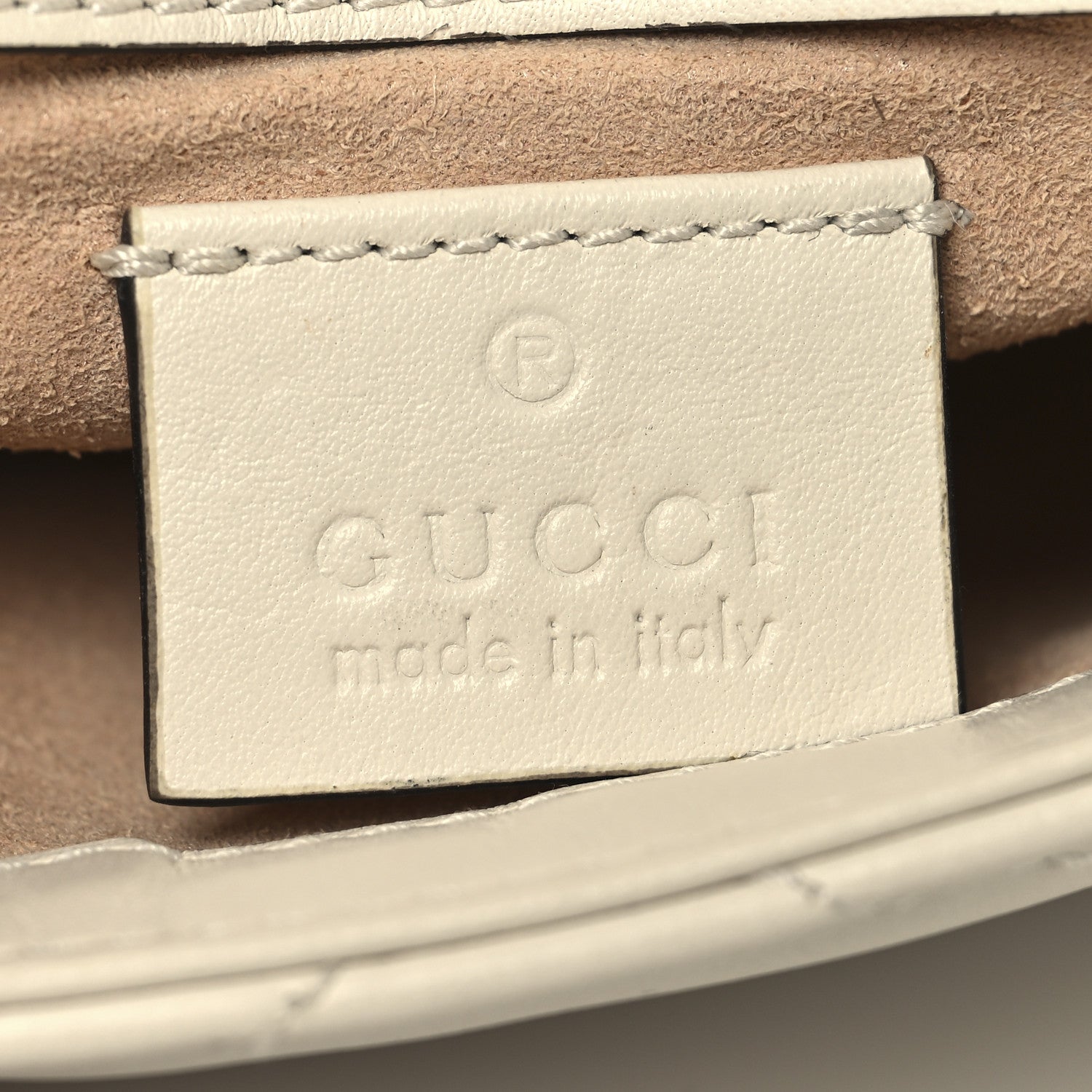 Gucci Calfskin Matelasse Super Mini GG Marmont Shoulder Bag White 6 of 12
