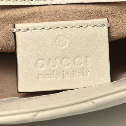 Gucci Calfskin Matelasse Super Mini GG Marmont Shoulder Bag White 6 of 12