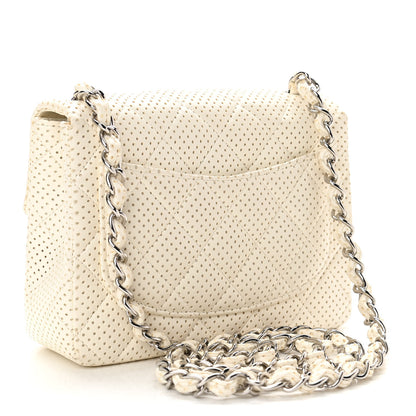 Chanel Lambskin Perforated Quilted Mini Square Flap White 3 of 11