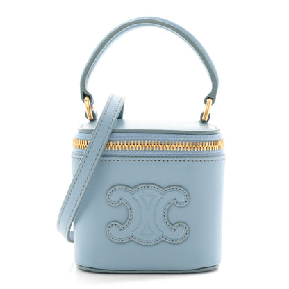 Celine Smooth Calfskin Cuir Triomphe Mini Vanity Case California Blue 1 of 11