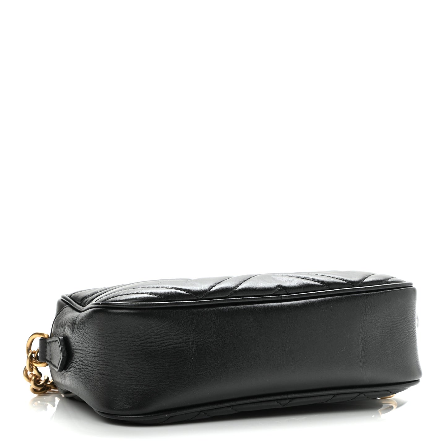 Calfskin Matelasse Small GG Marmont Chain Shoulder Bag Black