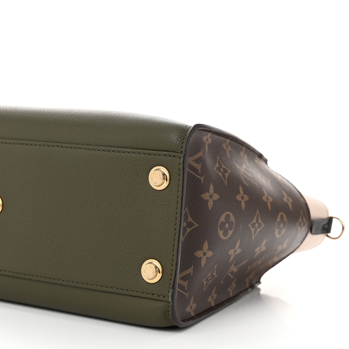 Calfskin Monogram On My Side MM Laurier Green Toffee Latte Beige