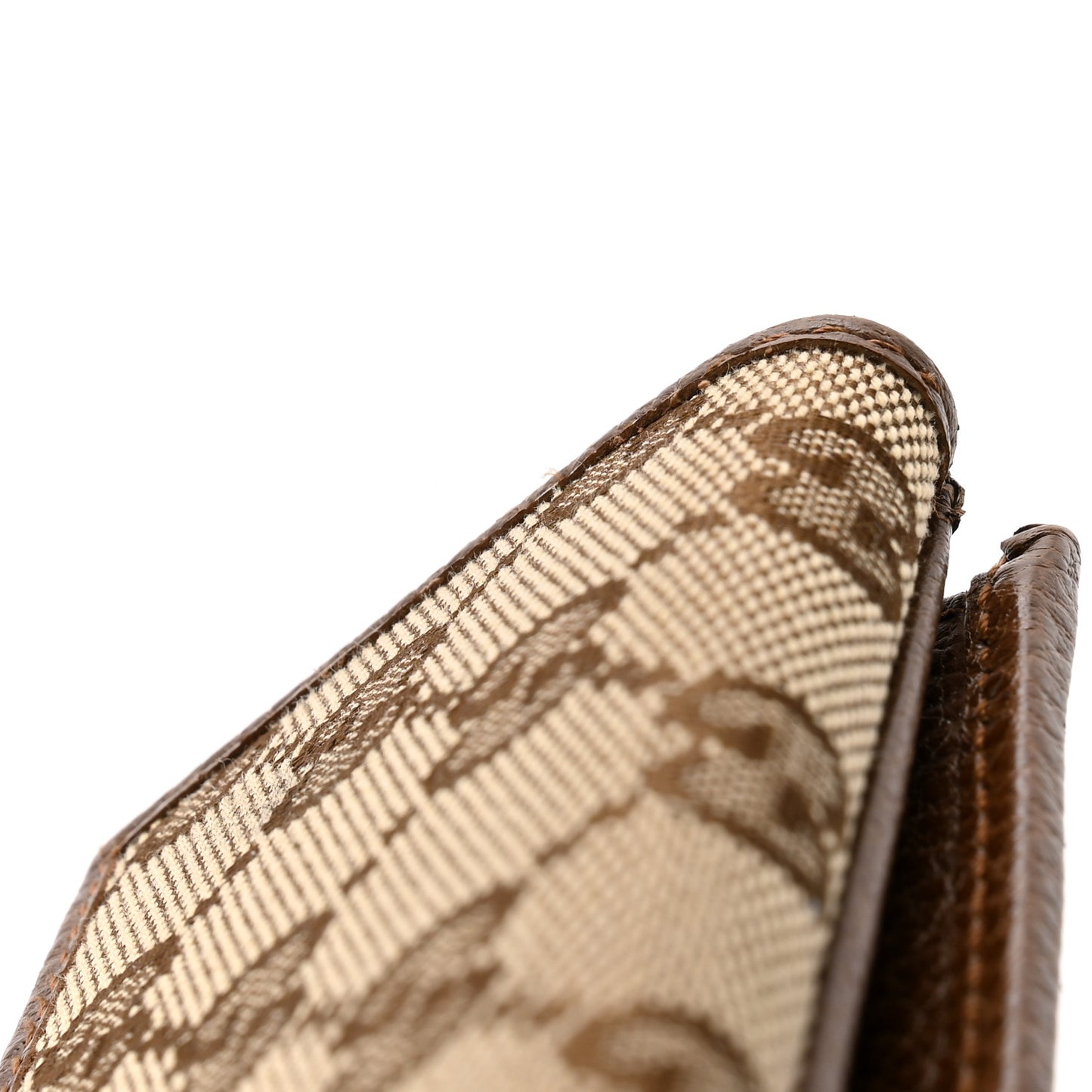 Monogram Metal Bar Continental Flap Wallet Beige Ebony Dark Brown