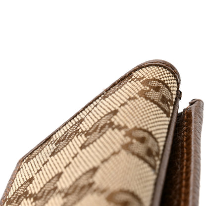 Gucci Monogram Metal Bar Continental Flap Wallet Beige Ebony Dark Brown 10 of 12