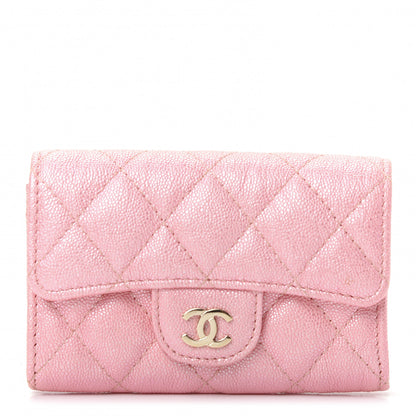Chanel Iridescent Caviar Quilted Flap Card Holder Rose Pink 1 of 9