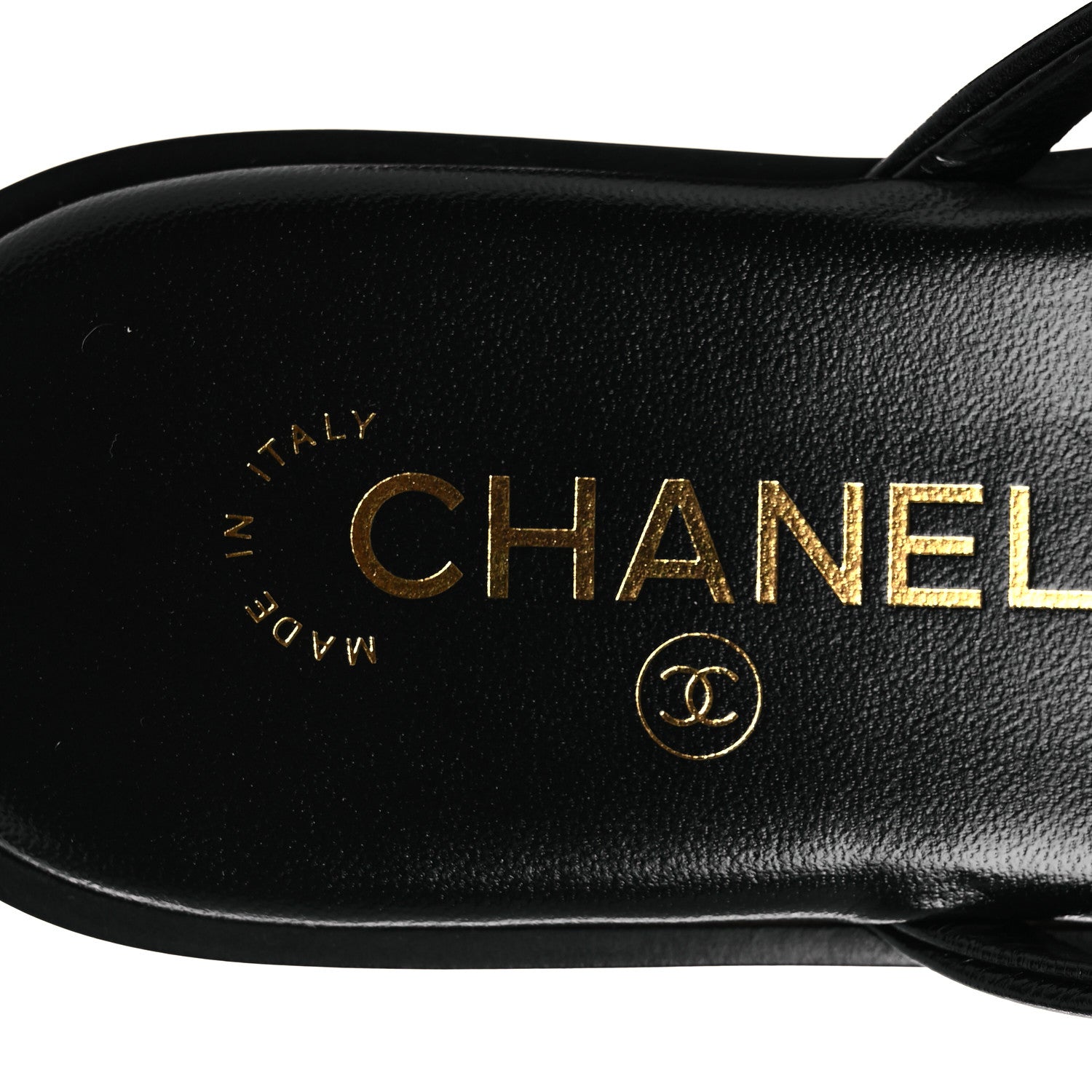 Chanel Goatskin CC Times Square Thong Sandals 37 Black 9 of 12