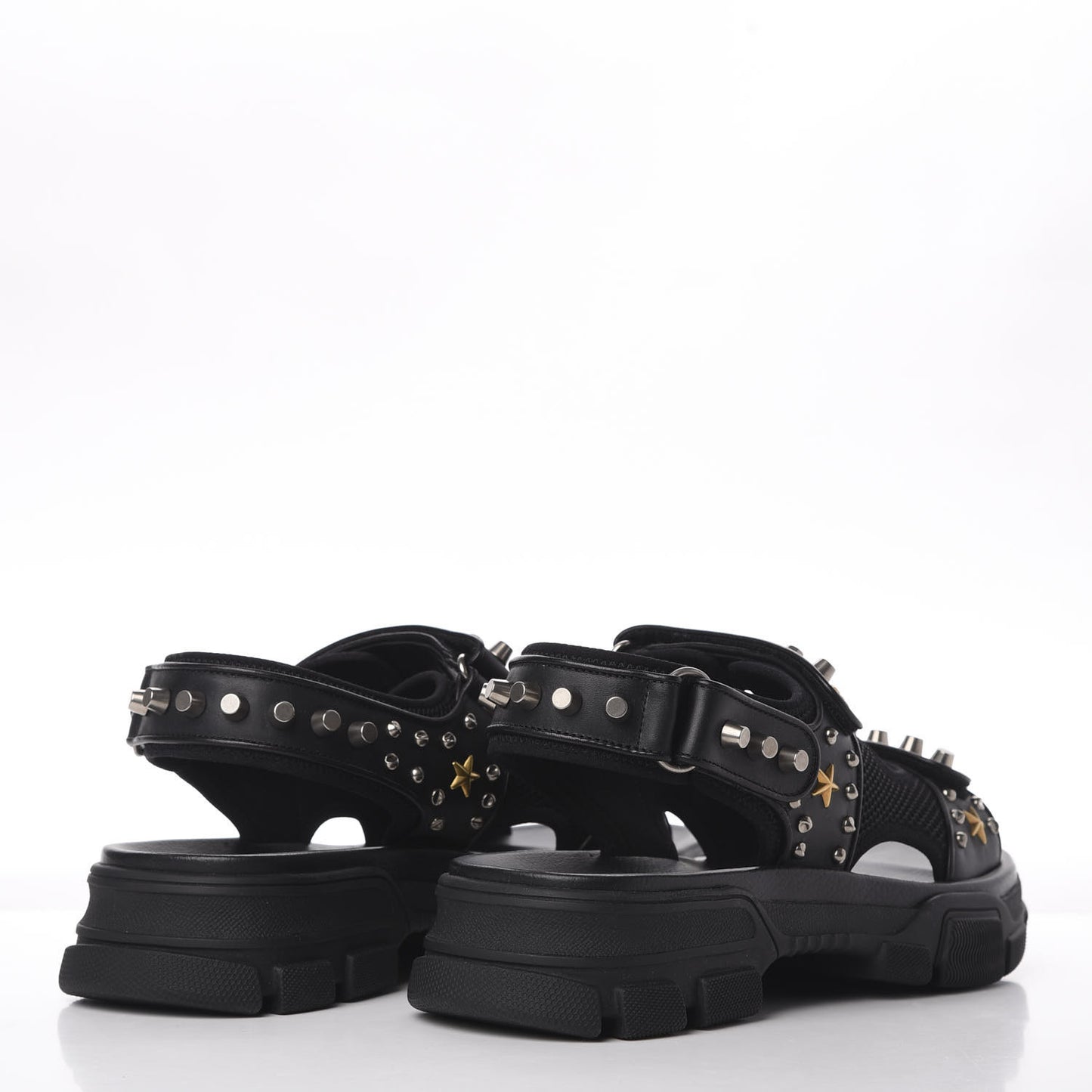 Nappa Mesh Studded Mens Aguru Sandals 11 Black