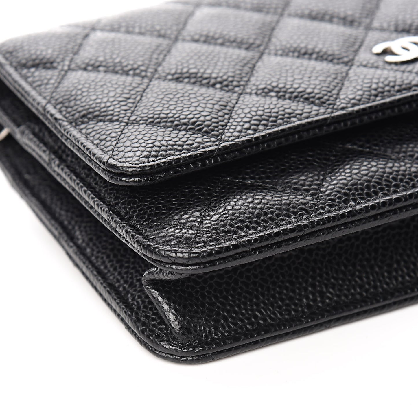 Caviar Quilted Wallet On Chain WOC Black
