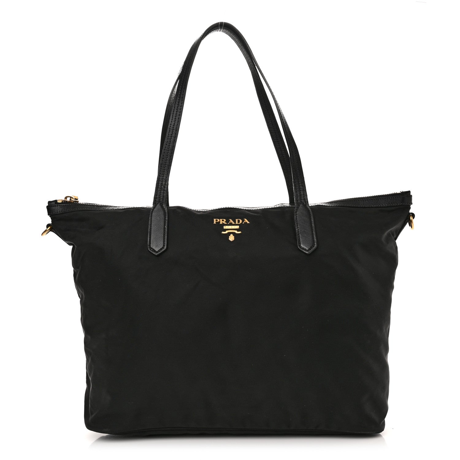 Prada Tessuto Nylon Saffiano Tote Black 1 of 14