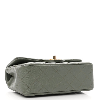 Chanel Iridescent Caviar Quilted Mini Rectangular Flap Green 3 of 10