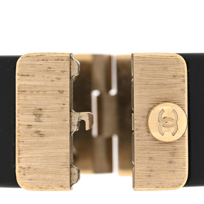 Chanel Resin Quilted CC Cuff Black Gold 5 of 5