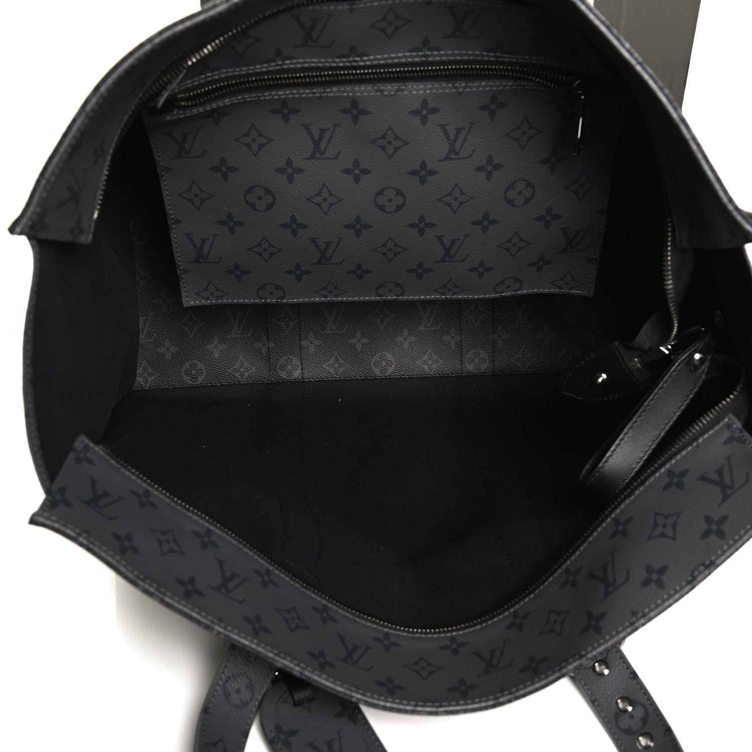 Louis Vuitton Monogram Eclipse Cabas Zippe GM Black 5 of 14