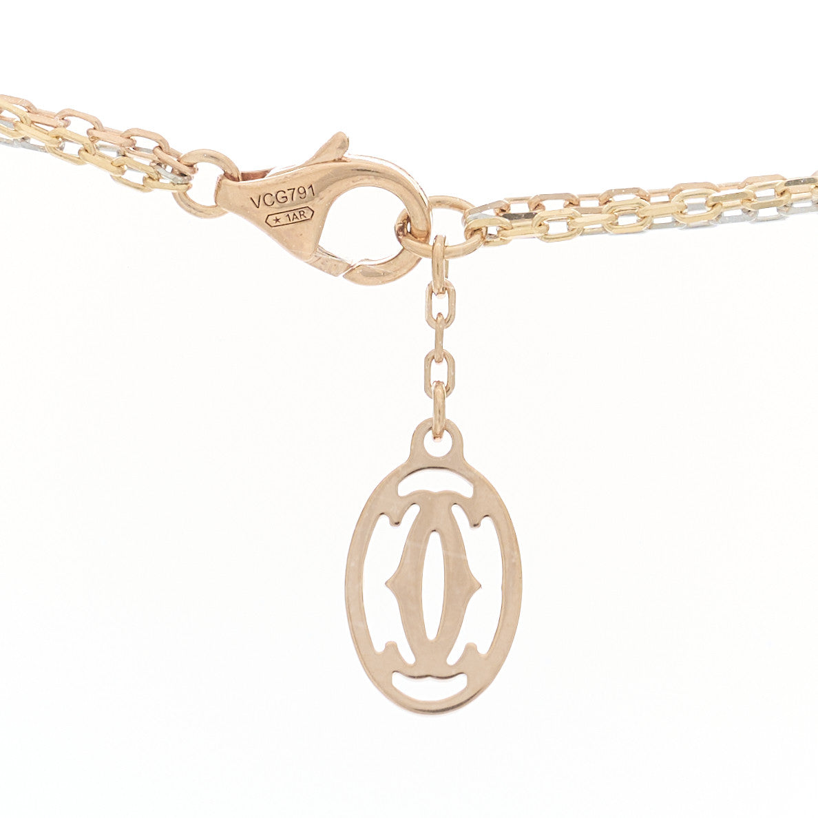 Cartier 18K Pink Yellow White Gold Three Chain Necklace 4 of 6
