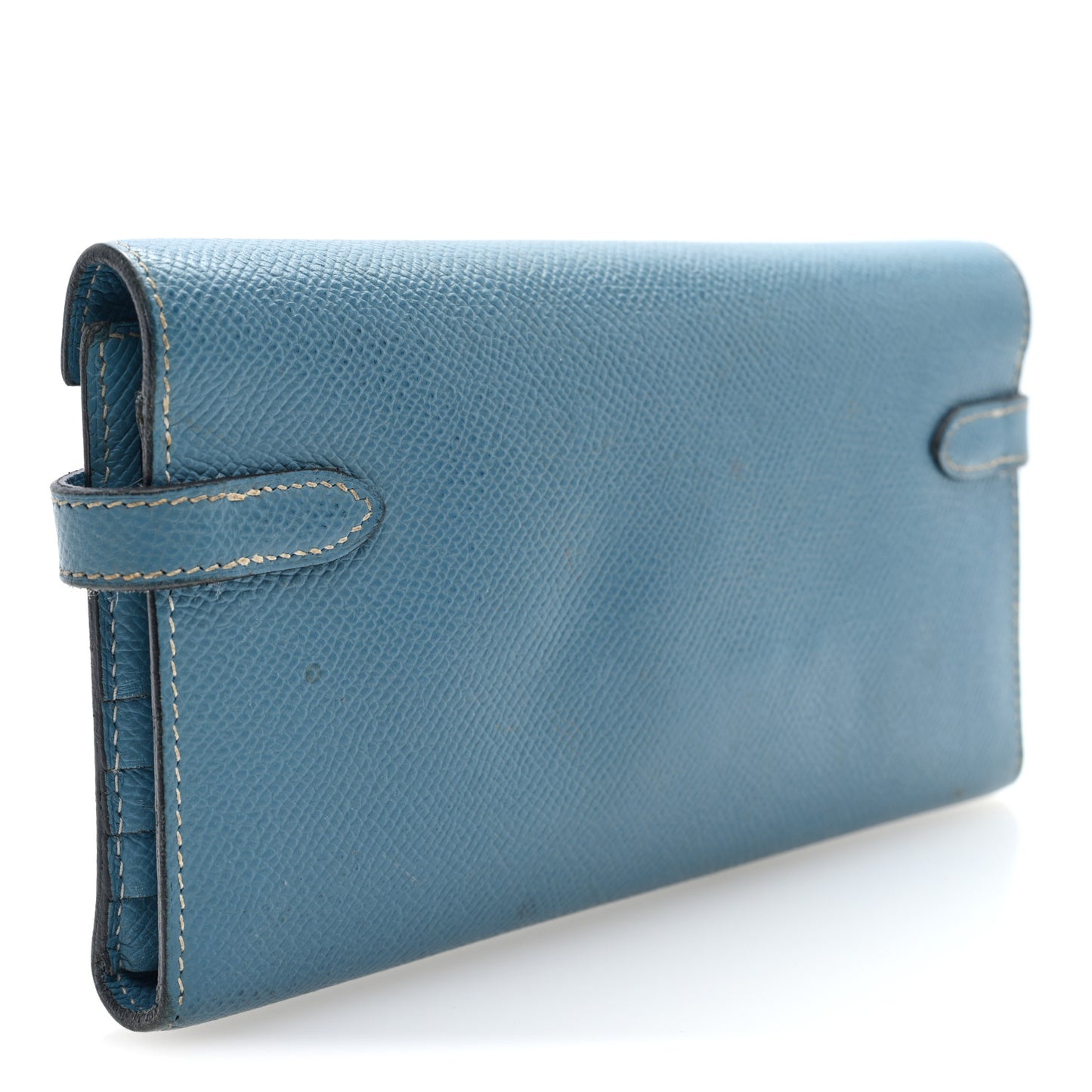 Epsom Kelly Tri-Fold Wallet Blue Jean