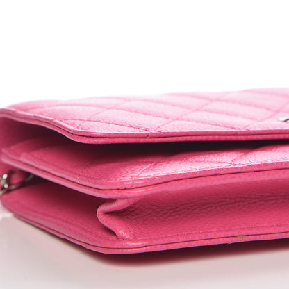 Chanel Caviar Quilted Wallet on Chain WOC Pink 9 of 12