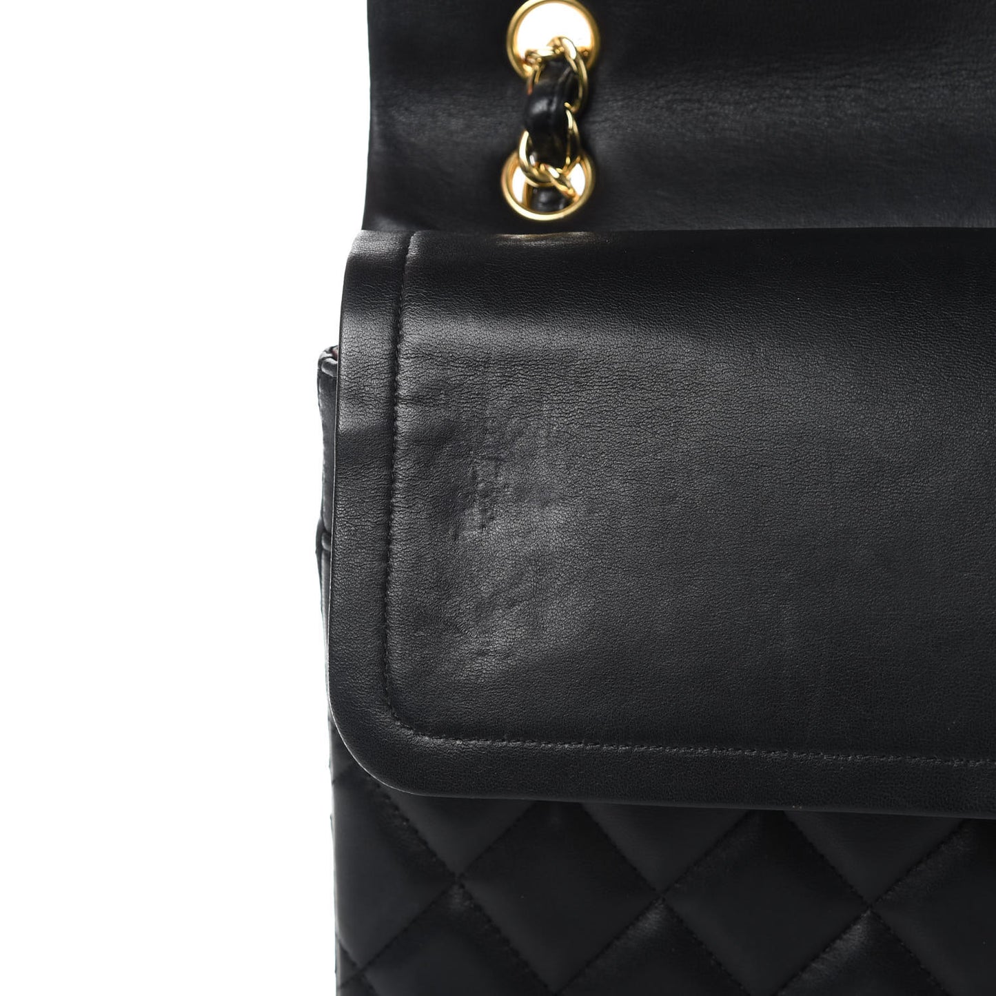 Lambskin Quilted Maxi Double Flap Black