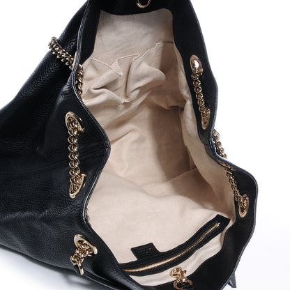 Gucci Pebbled Calfskin Large Soho Chain Shoulder Bag Black 5 of 8