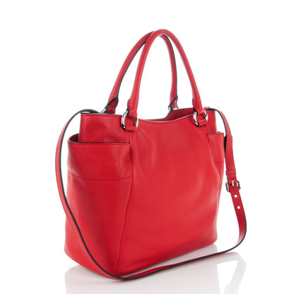 Prada Vitello Daino Side Pocket Tote Rosso 3 of 9