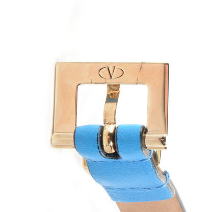 Valentino Garavani Leather Rockstud Belt Blue 90 36 5 of 5
