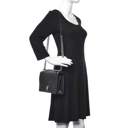 Christian Dior Grained Calfskin Medium Diorama Flap Bag Black 2 of 12