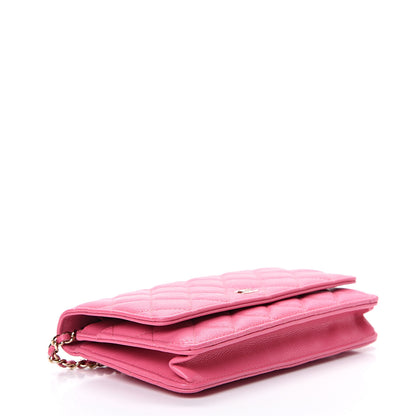 Chanel Caviar Quilted Wallet on Chain WOC Pink 3 of 12
