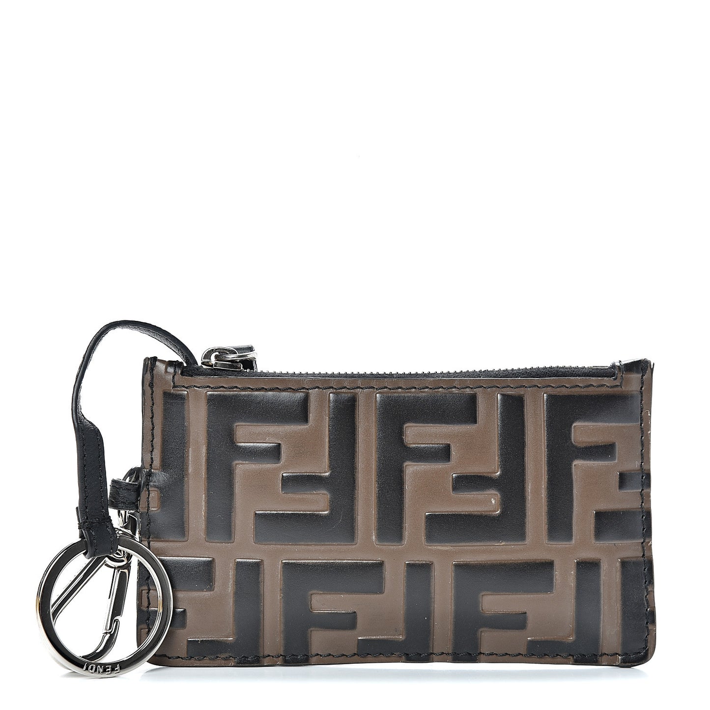 Vitello Century Bi-Color FF 1974 Embossed Coin Purse Maya Black