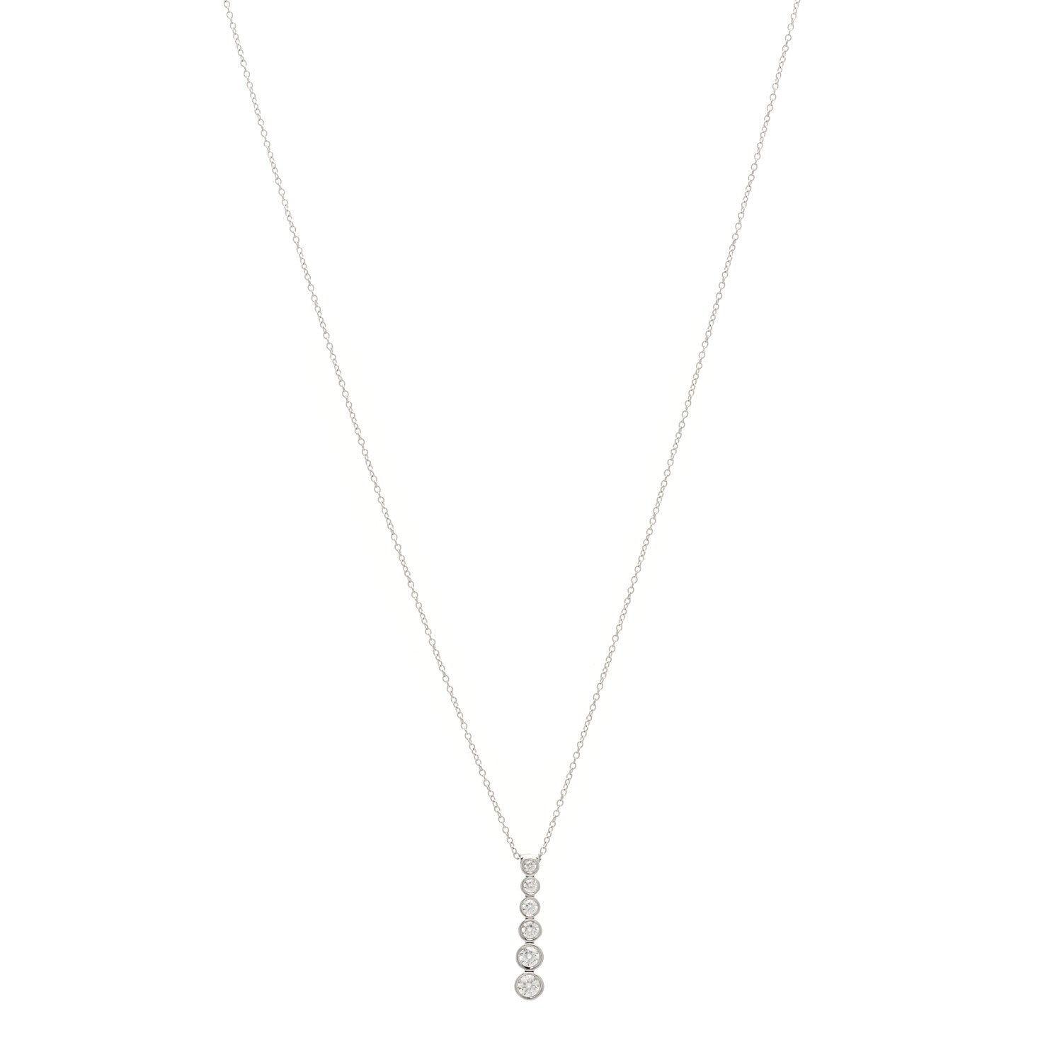 Tiffany Platinum Diamond Jazz Graduated Drop Pendant Necklace 1 of 5
