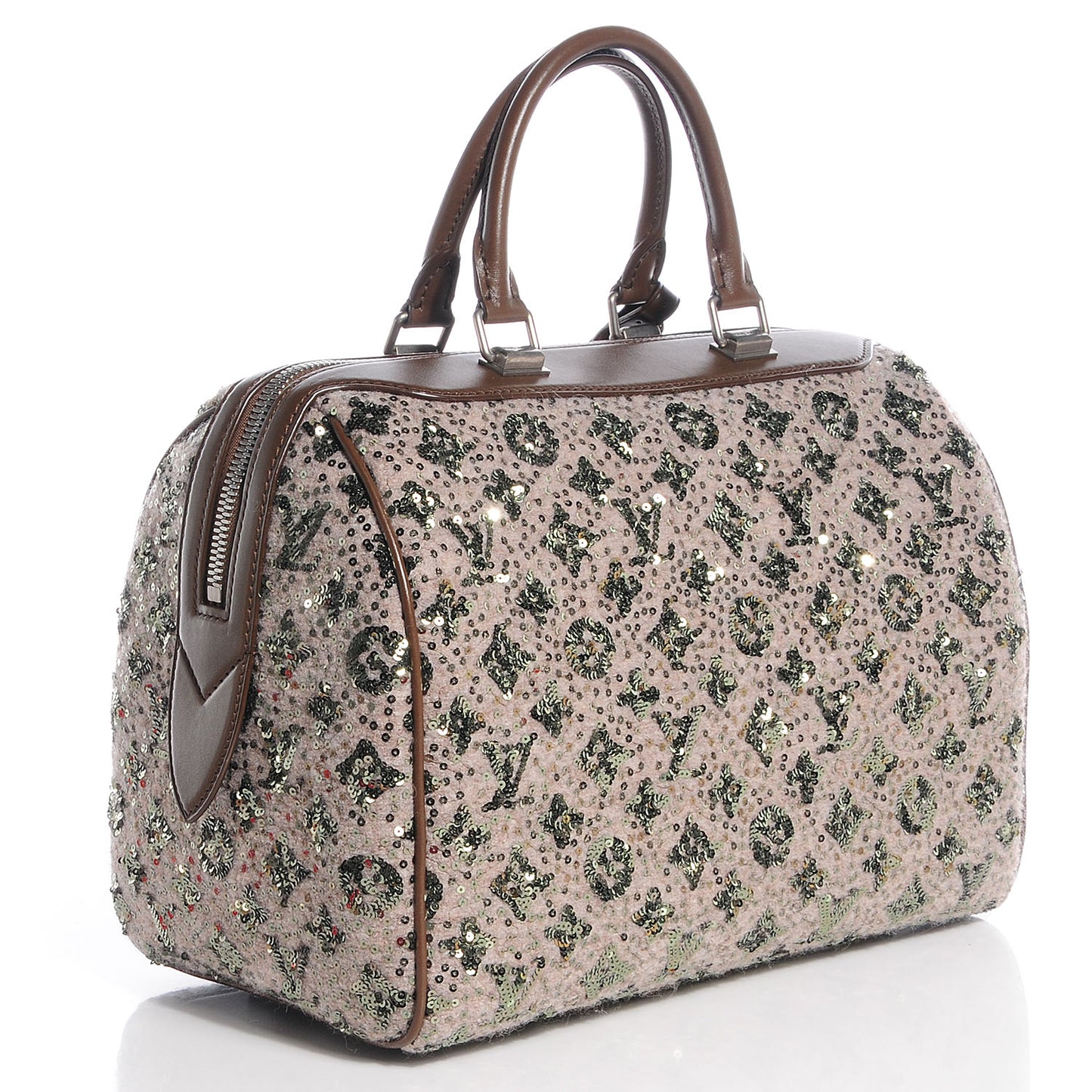 Sequin Monogram Sunshine Express Speedy Kaki