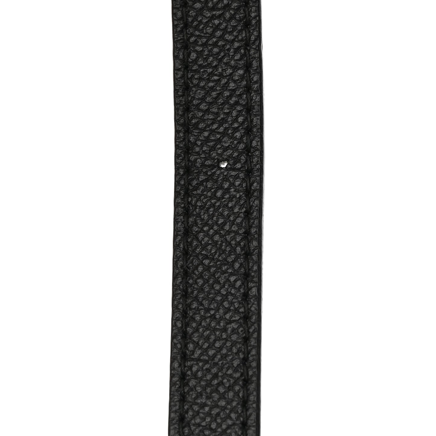 Signature Grained Calfskin Logo S Ville Top Handle Bag Black White