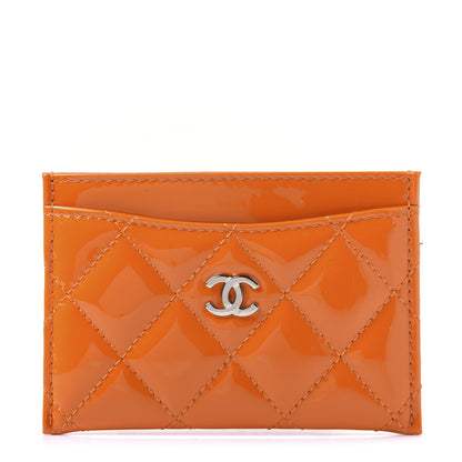 Chanel Patent Calfskin Quilted Card Holder Orange 1 of 9