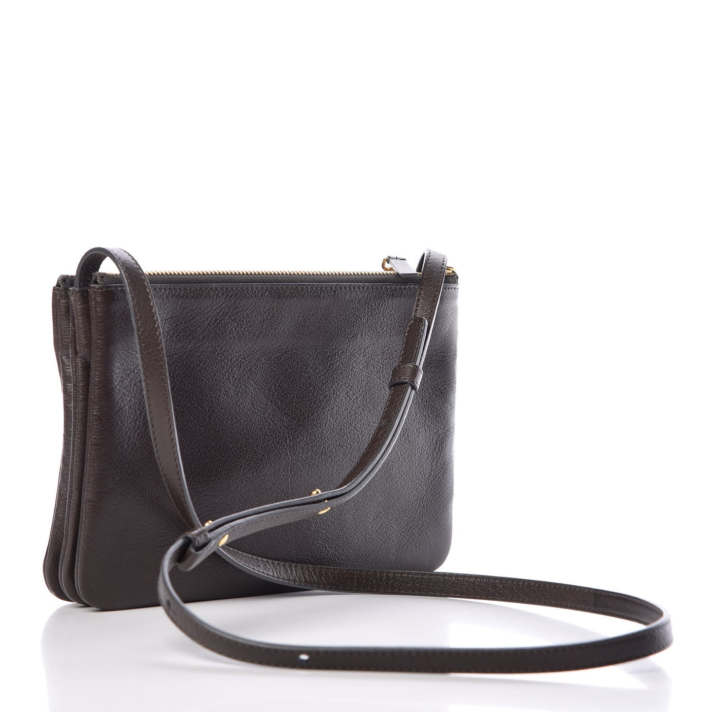 Goatskin Small Trio Crossbody Bag Army Green