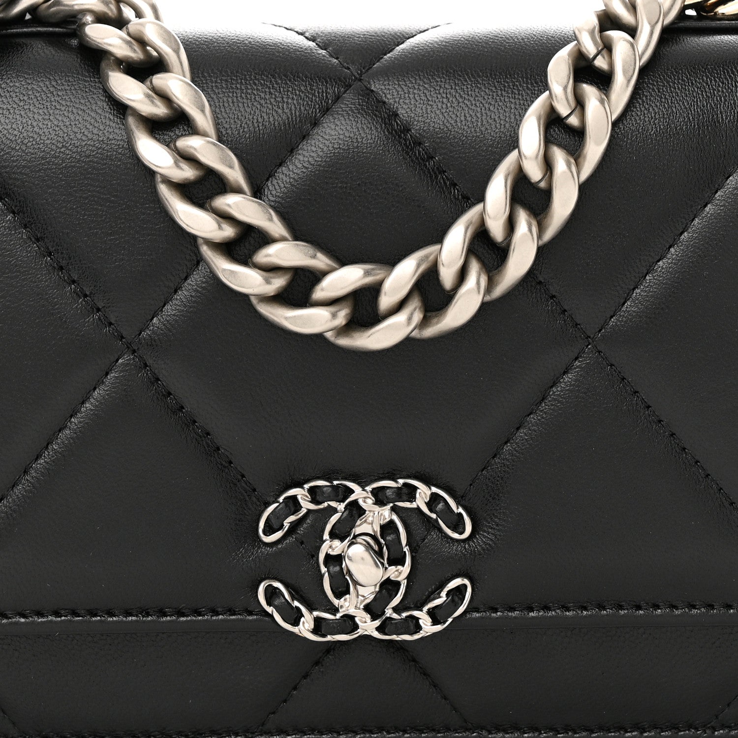 Chanel Lambskin Quilted Chanel 19 Wallet On Chain WOC Black 9 of 16