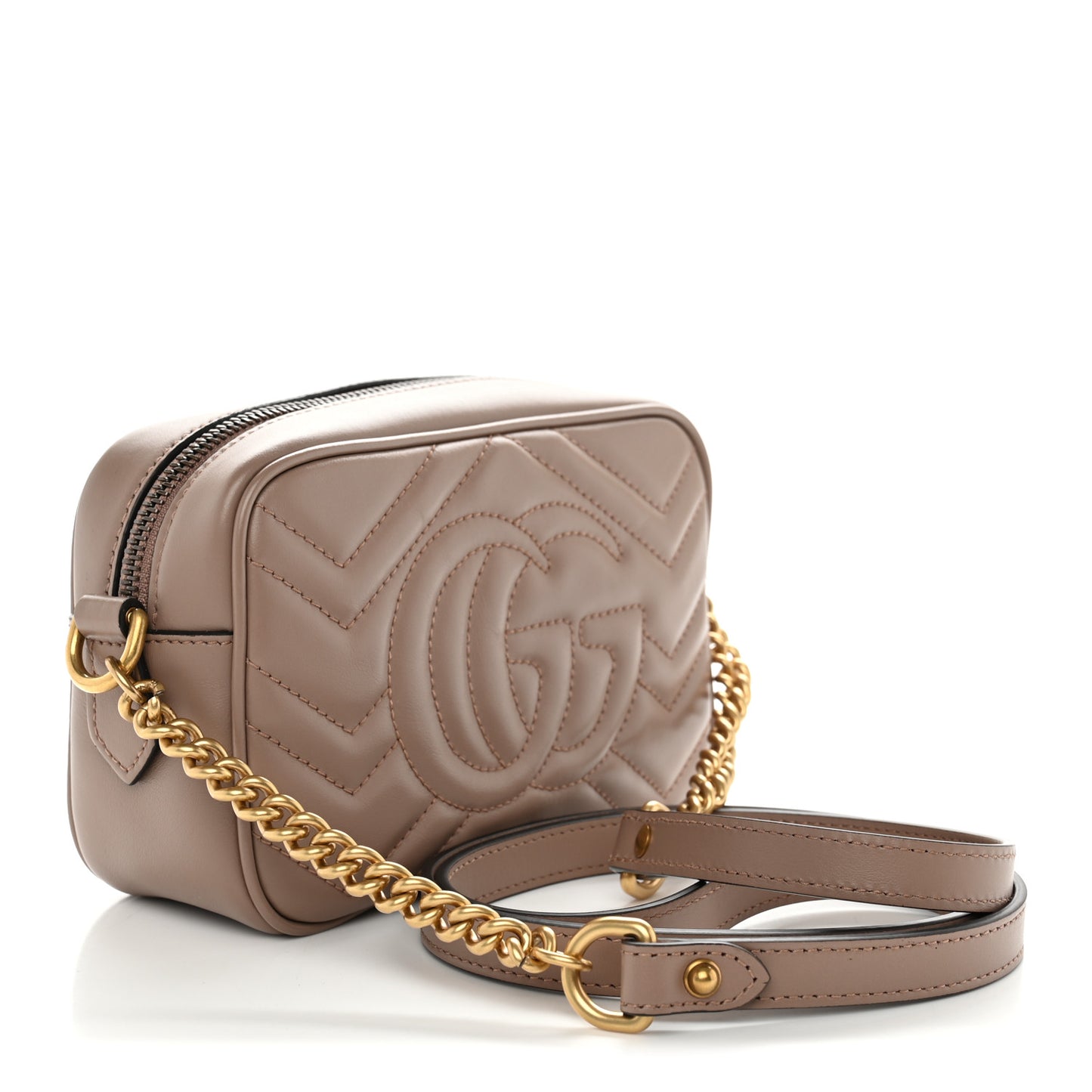 Calfskin Matelasse Mini GG Marmont Camera Bag Porcelain Rose