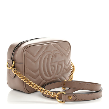 Gucci Calfskin Matelasse Mini GG Marmont Camera Bag Porcelain Rose 3 of 11