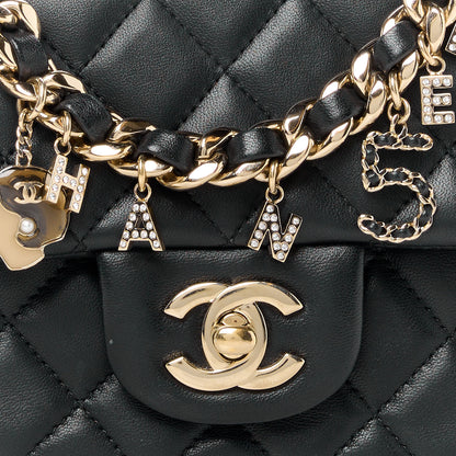 Chanel Lambskin Quilted Mini Coco Charms Rectangular Flap Black 9 of 11