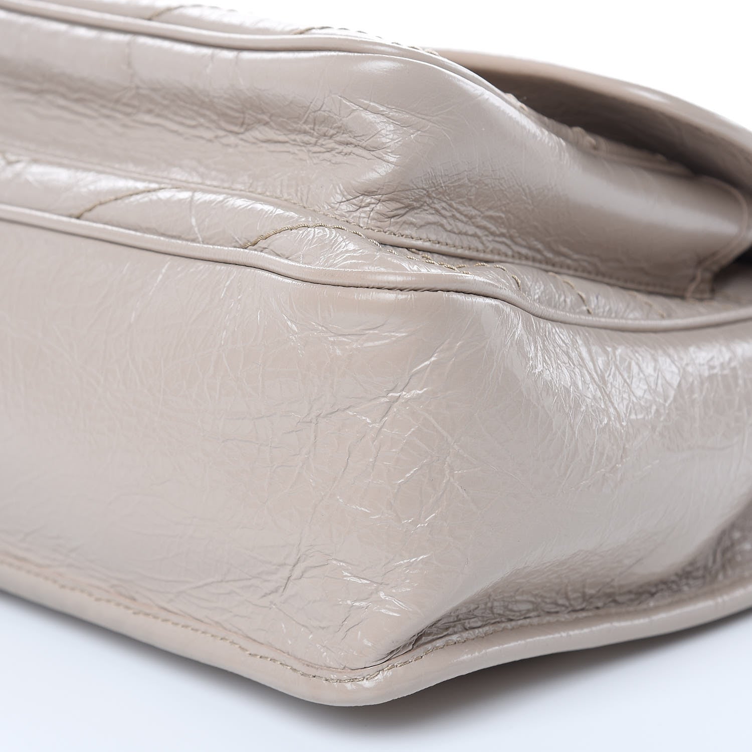 Saint Laurent Crinkled Calfskin Matelasse Monogram Medium Niki Chain Satchel Light Natural 9 of 9