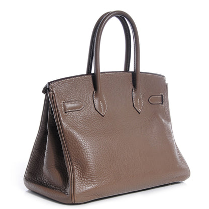 Hermes Taurillon Clemence Birkin 30 Etoupe 12 of 19