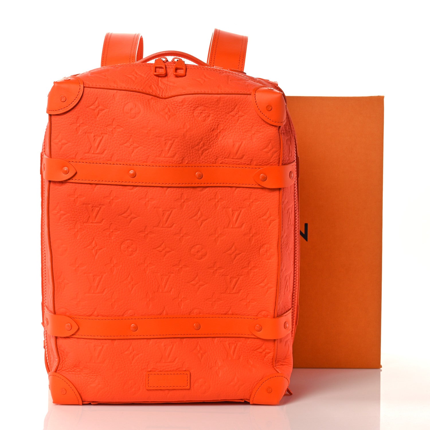 Louis Vuitton Taurillon Empreinte Soft Trunk Backpack PM Orange 11 of 11