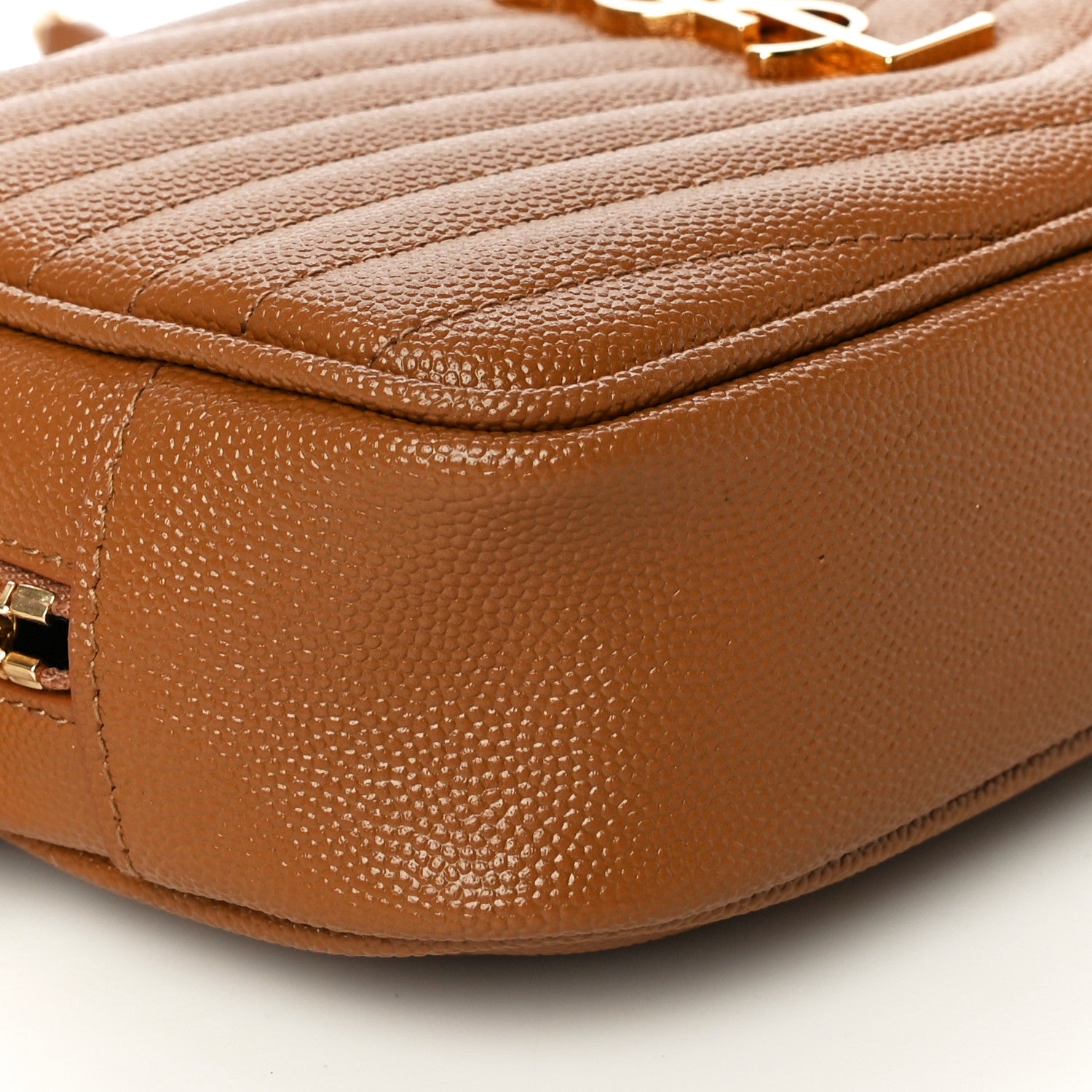 Saint Laurent Grain De Poudre Matelasse Monogram Mini Lou Camera Bag Dark Natural 9 of 11