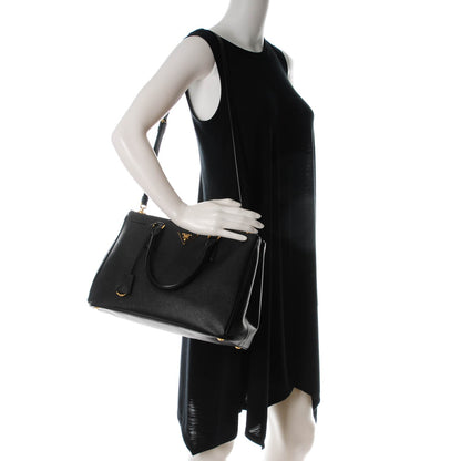 Prada Saffiano Medium Galleria Double Zip Tote Black 2 of 8