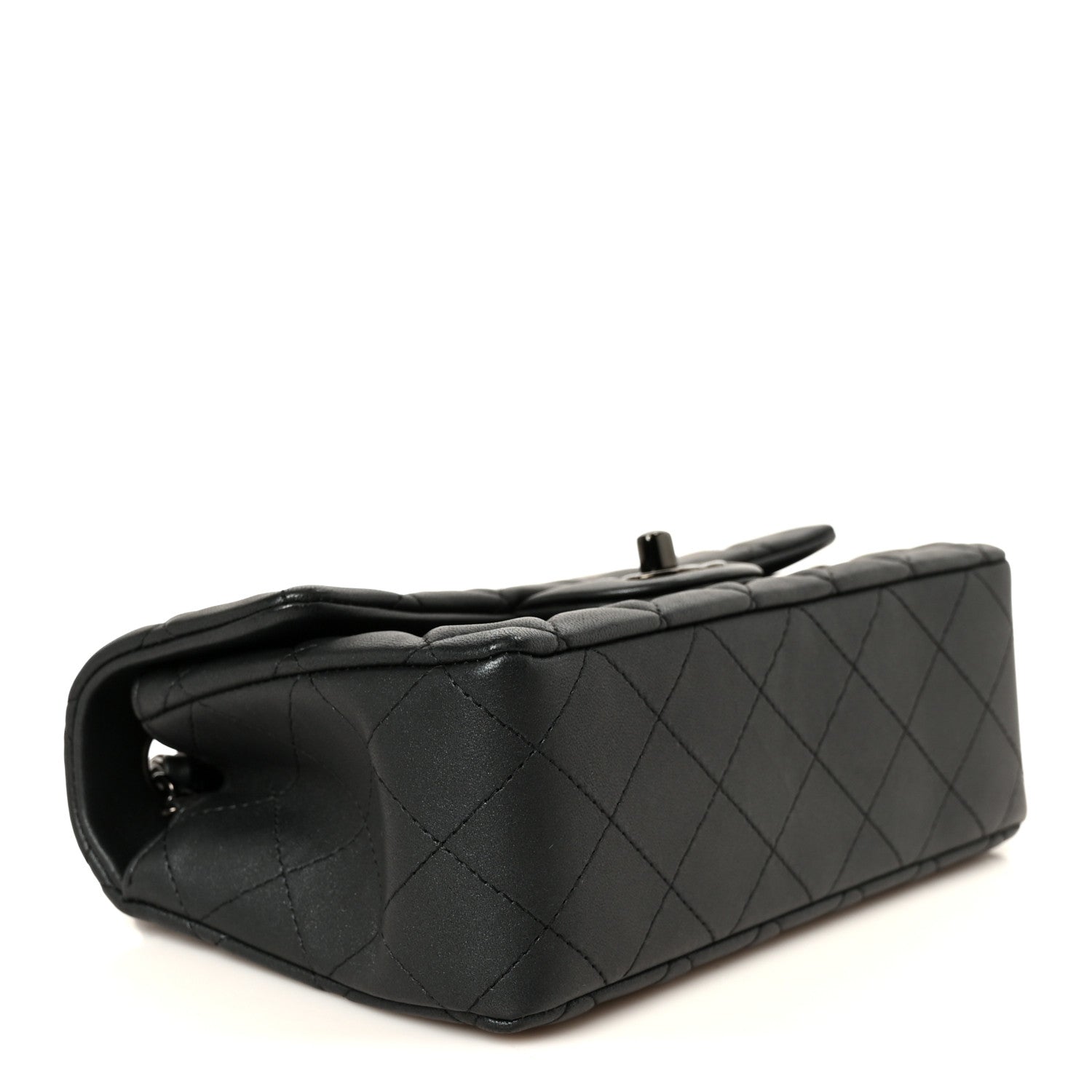 Chanel Pearly Lambskin Quilted Mini Rectangular Flap So Black 3 of 11