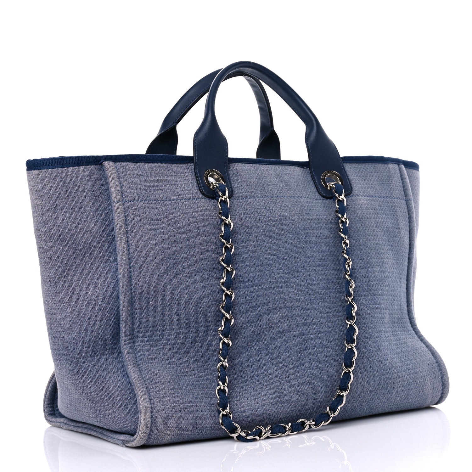 Chanel Canvas Medium Deauville Tote Blue 3 of 18