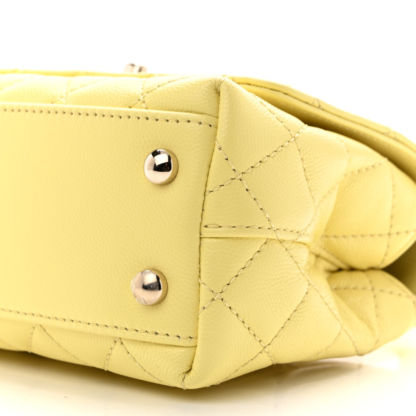 Caviar Quilted Extra Mini Coco Handle Flap Light Yellow