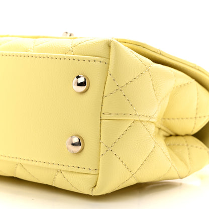 Chanel Caviar Quilted Extra Mini Coco Handle Flap Light Yellow 10 of 10